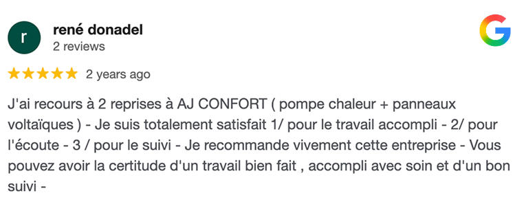 Avis client AJConfort