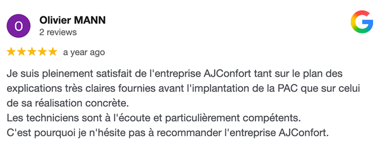 Avis client AJConfort