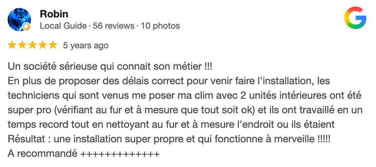 Avis client AJConfort